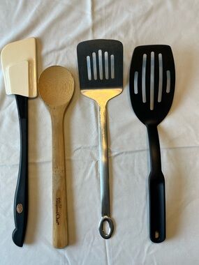 Pampered Chef Kitchen Utensil Set Bamboo Spoon Oneida Revereware Spatula